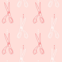 Sewing scissors seamless pattern