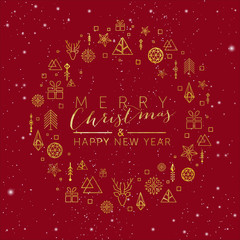 Fototapeta premium Christmas Decoration with geometric elements