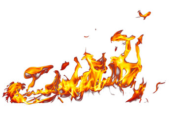 Flame of fire isolated on white background