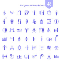 Universal business strategy icons set. Vector.