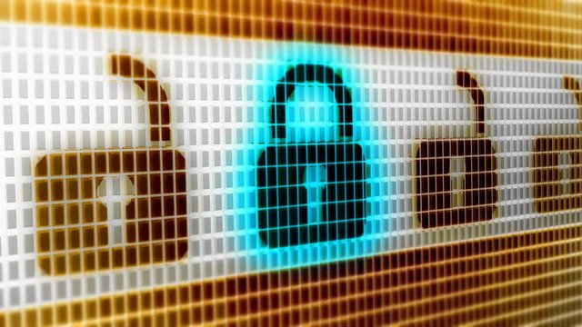 Lock icon on the Screen. 4K Resolution. Encoder Prores 4444. Great Quality. Looping.
