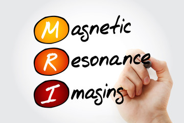 MRI - Magnetic Resonance Imaging, acronym health concept background.