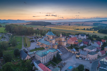 Panorama of Wambierzyce Sanctuary aerial view