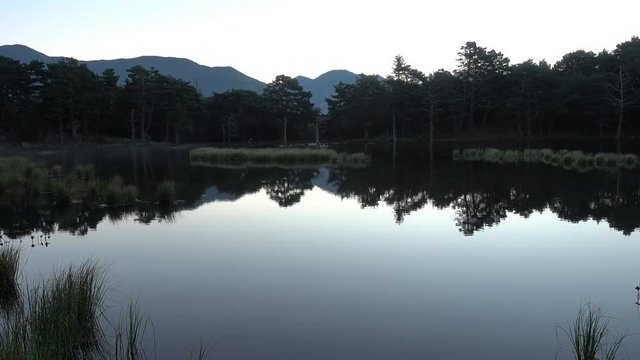Lake at sunset from the bassa de oles in the valley of aran