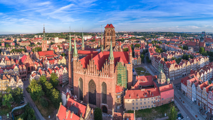 Panorama of St. Mary's Basilica aerial view