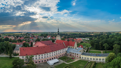 Panorama of Cistercian Abbey in Henryków aerial view