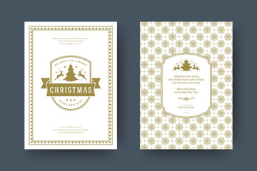 Christmas greeting card design template vector illustration.