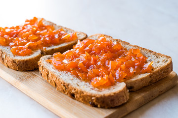 Carrot and Rose Jam on Bread / Mixed Marmalade
