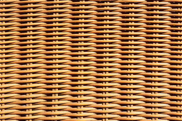 Closeup of wicker basket or rattan chair texture