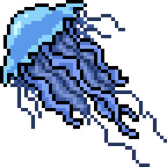 Obraz premium vector pixel art jellyfish