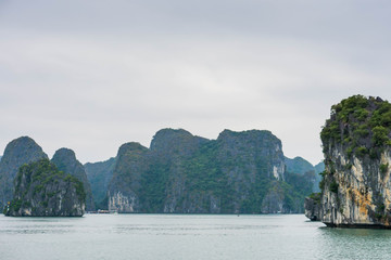 Fototapeta na wymiar Famous Halong bay in Vietnam, UNESCO
