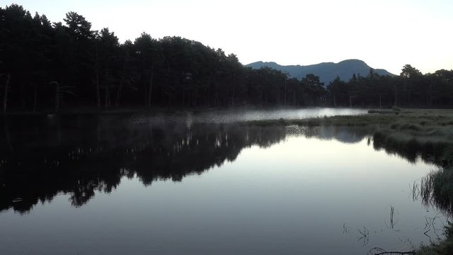 Lake at sunset from the bassa de oles in the valley of aran