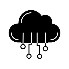Cloud computing glyph icon