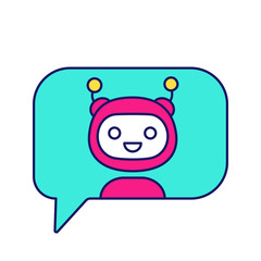 Chatbot in speech bubble color icon