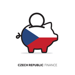Czech Republic economic concept. Piggy bank with national flag.