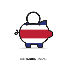 Costa Rica economic concept. Piggy bank with national flag.