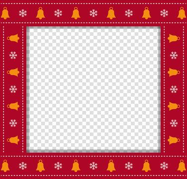 Cute Christmas or new year square border frame with copy space