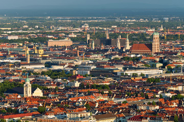 Fototapeta na wymiar Aerial view of Munich. Munich, Bavaria, Germany
