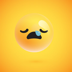 Cute high-detailed yellow emoticon for web, vector illustration