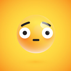 Obraz premium Cute high-detailed yellow emoticon for web, vector illustration