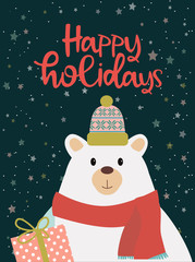 Christmas, Happy holidays, happy new year greeting cards. Editable vector illustration