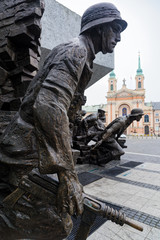 Part of the Warsaw Uprising Monument, a memorial dedicated to the Warsaw Uprising of 1944, in Warsaw, Poland