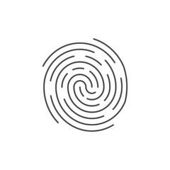 Identification symbol. Fingerprint icon. Vector illustrations. Flat design.