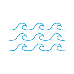 Wave icon on white background. Vector illustrations. Flat design.