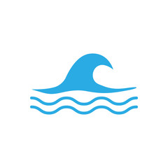 Wave icon on white background. Vector illustrations. Flat design.