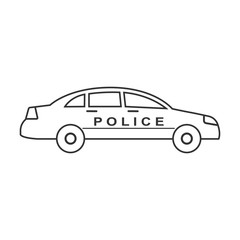 Police car icon. Vector illustrations. Flat design.