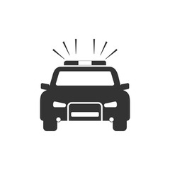 Police car icon. Vector illustrations. Flat design.
