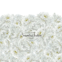 Greeting card with flowers bouquet - white chrysanthemums.