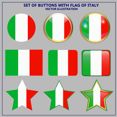 Set of banners with flag of Italy.