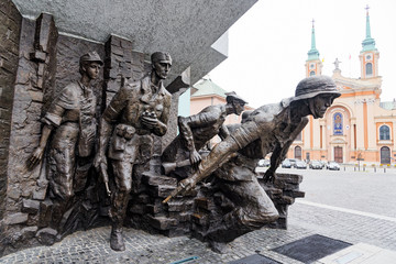Part of the Warsaw Uprising Monument, a memorial dedicated to the Warsaw Uprising of 1944, in Warsaw, Poland