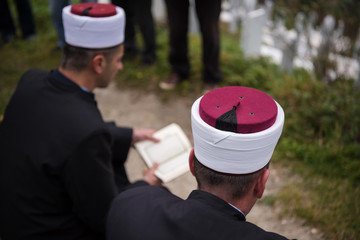quran holy book reading by imam  on islamic funeral