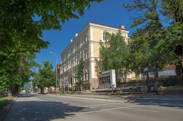 Fototapeta na wymiar Josip Broz Tito Gymnasium in Bitola city, Macedonia - Traditional architecture