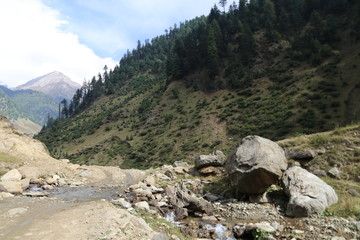 Track Passing Through Between The Mountains