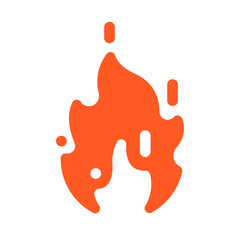 Fire flames with sparks, new orange icon