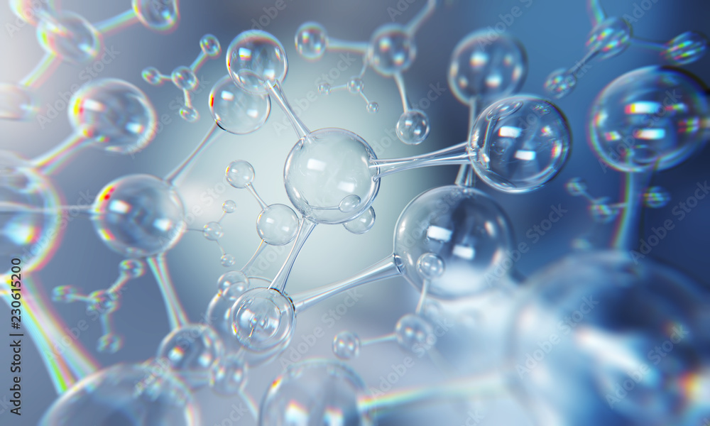 Canvas Prints molecule or atom, abstract structure for science or medical background.