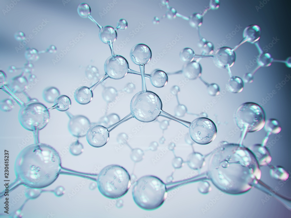 Canvas Prints molecule or atom, abstract structure for science or medical background.