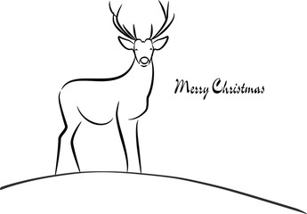 Merry Christmas - Hirsch - Grußkarte