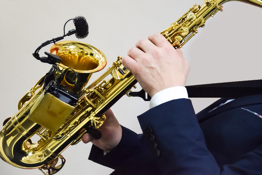 Musician playing  saxophone 
