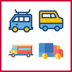 lorry icon. van and truck vector icons in lorry set. Use this illustration for lorry works.