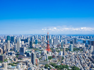 東京　青空と都市風景