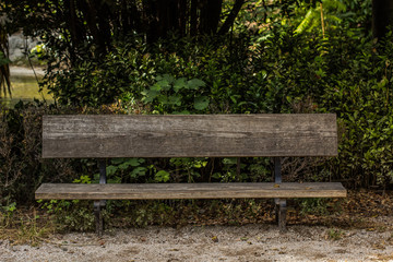 outdoor environment wooden bench in park