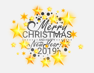 Merry Christmas and happy new year 2019, vector background, design.