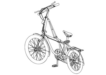 Fototapeta na wymiar sketch bicycle vector