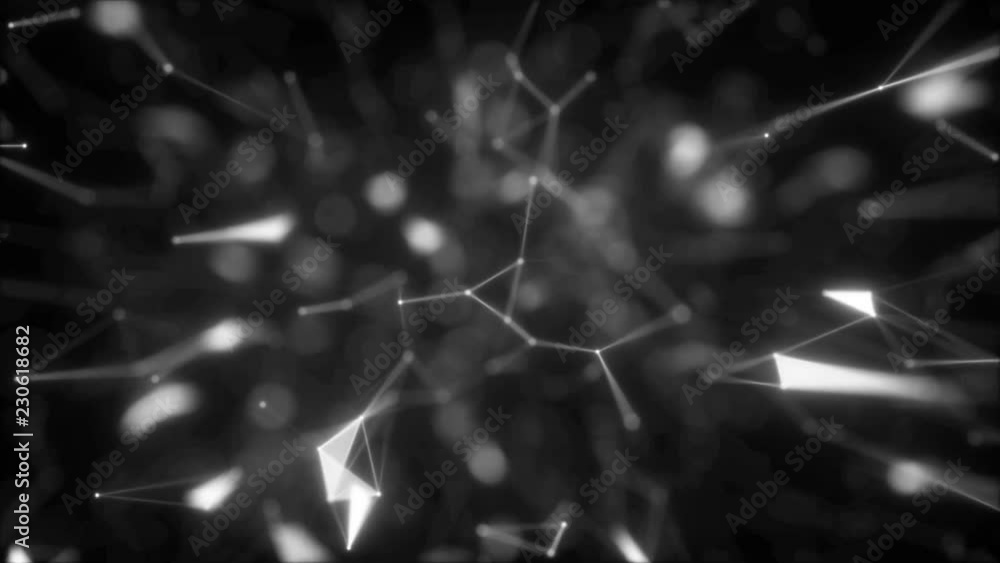 Poster 3d rendered abstract plexus shapes. connection and web concept. digital, communication and technolog