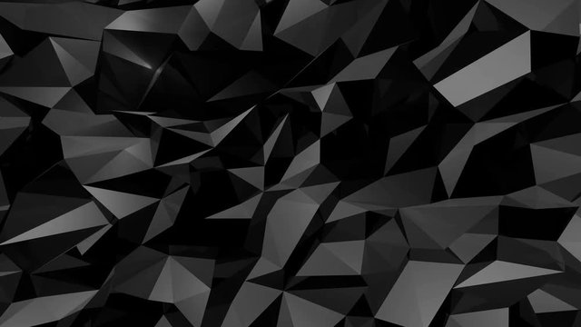 Abstract black background.  Triangle texture, Low poly 