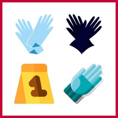 glove icon. gloves and evidence vector icons in glove set. Use this illustration for glove works.